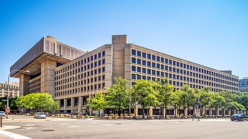 FBI headquarters building representing the federal counterintelligence investigation in the Irvine realtor case