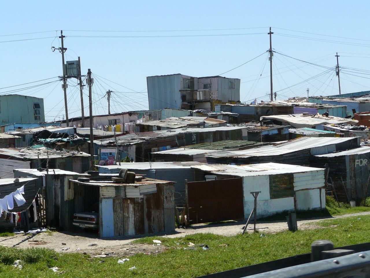 Township street scene near Cape Town, South Africa