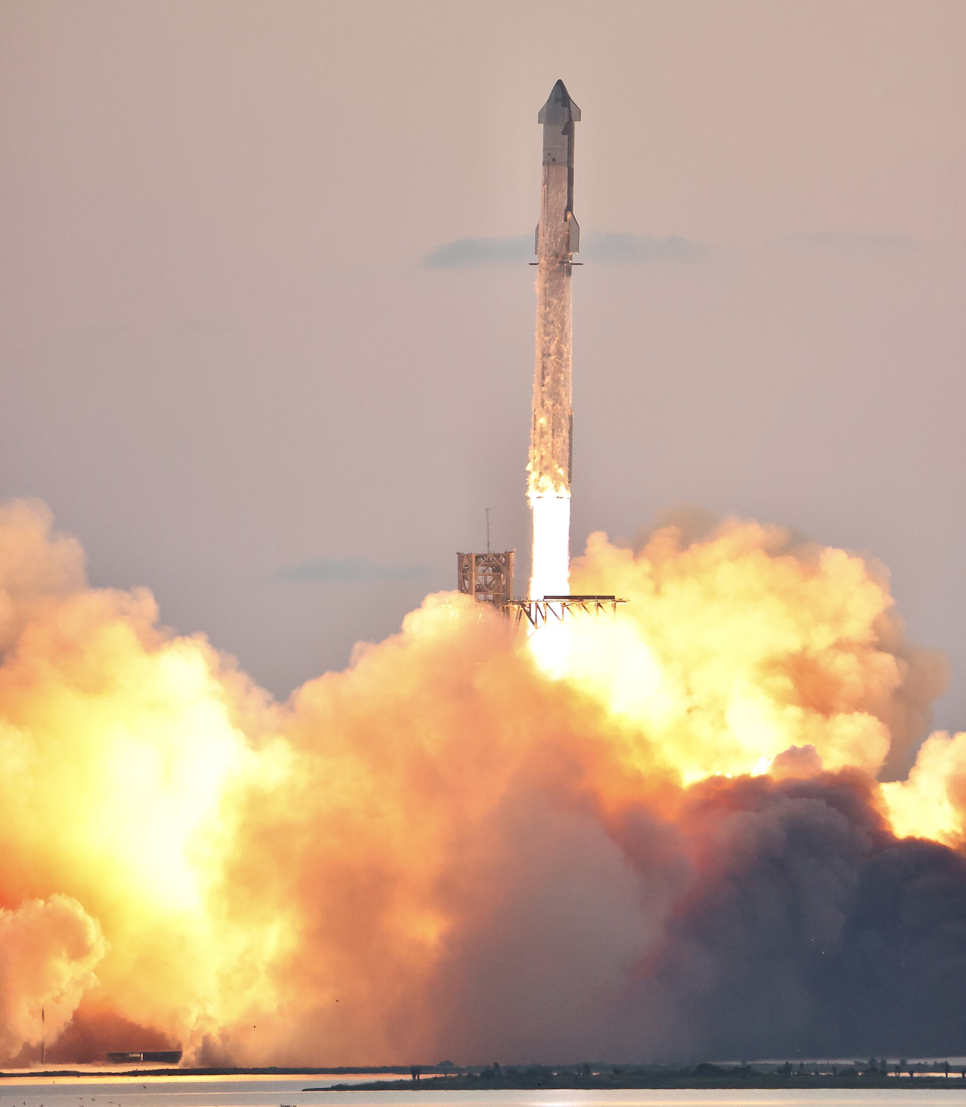 SpaceX Starship lifting off on its fifth integrated flight test — SpaceX delivers its second earnings report as a public company on October 20, 2026