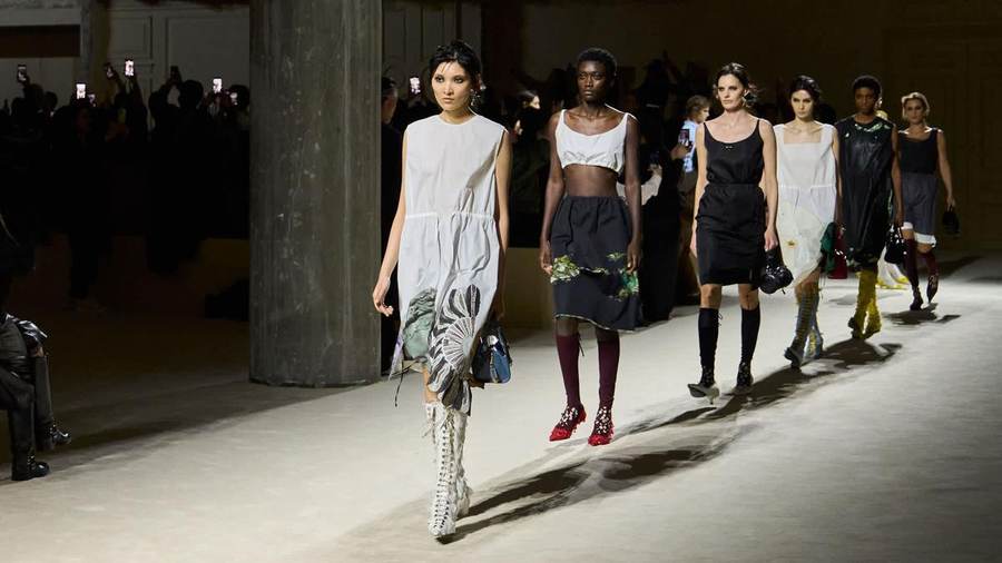 Milan runway file photograph providing context for Simone Bellotti's second Jil Sander collection