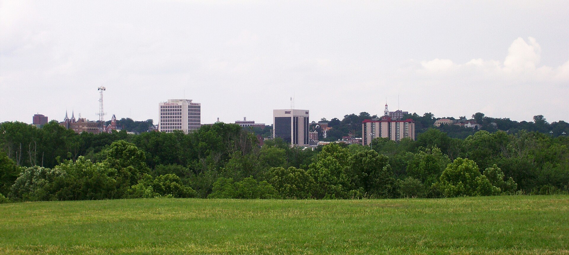 Downtown Macon, Georgia, seen from the Ocmulgee National Monument — the Audi plant site is in Peach County, just southwest of the city