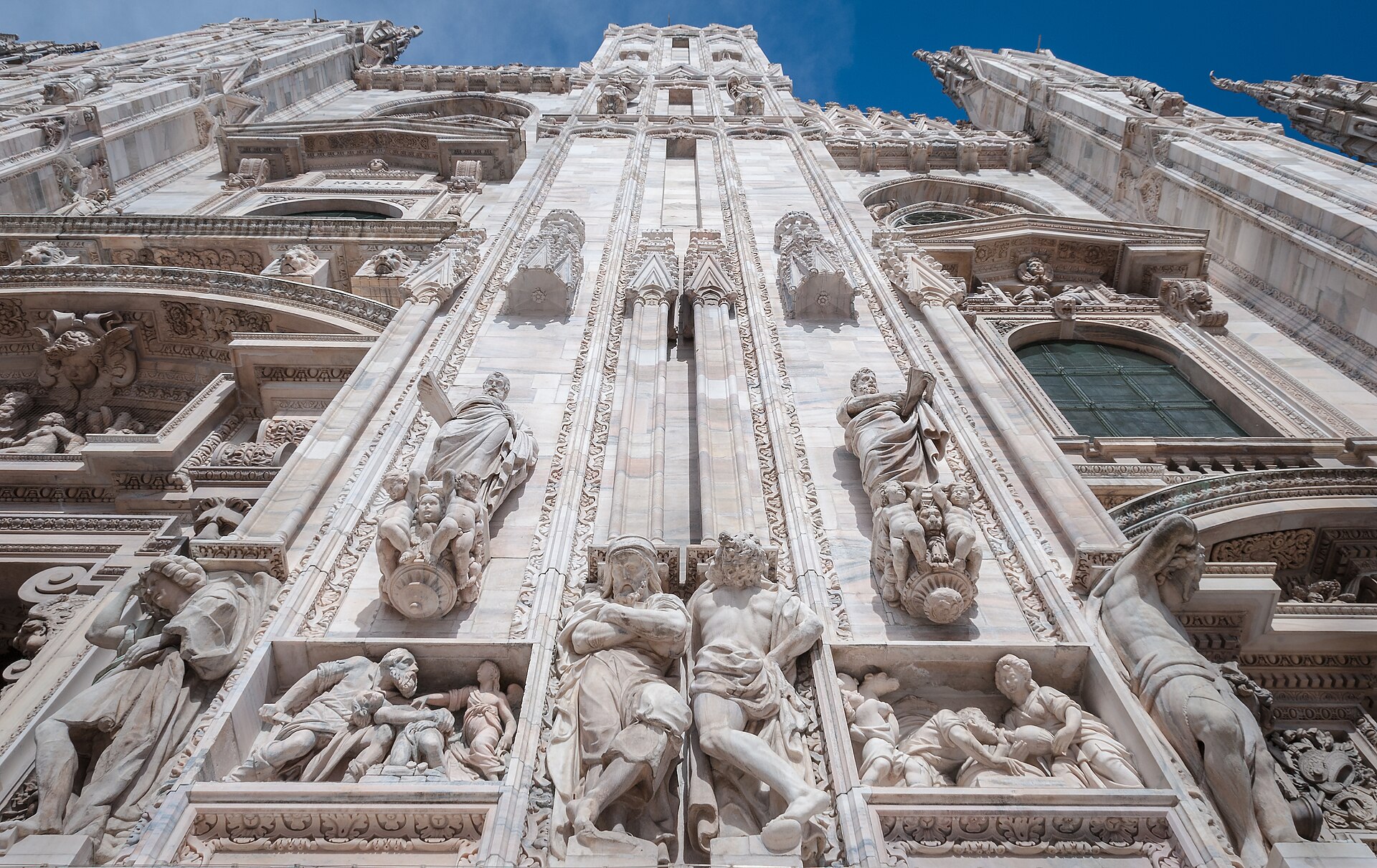 Milan Cathedral facade detail — the Duomo square was closed and its metro station shut during the Milan protests October 2026