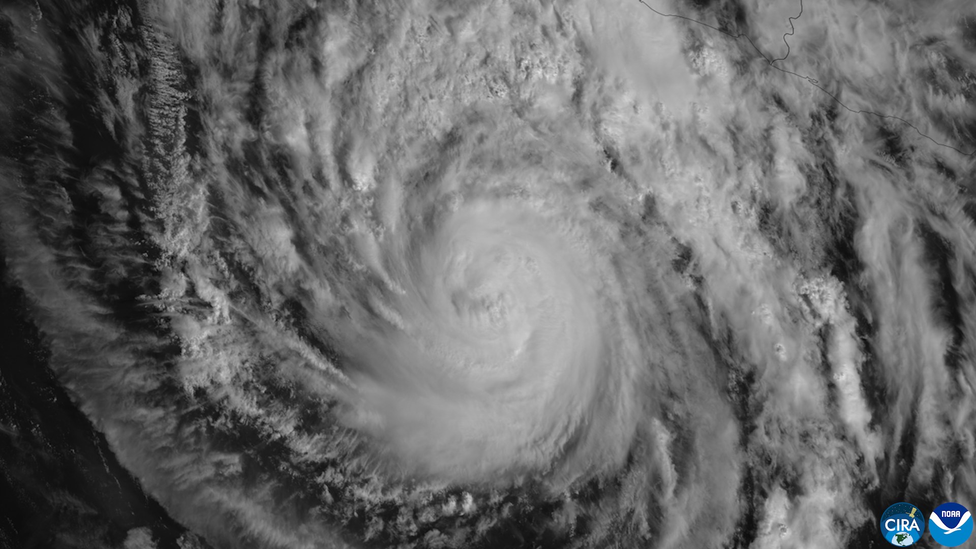 GOES-19 satellite view of Hurricane Trudy in the eastern Pacific off Mexico — Hurricane Trudy path tracker