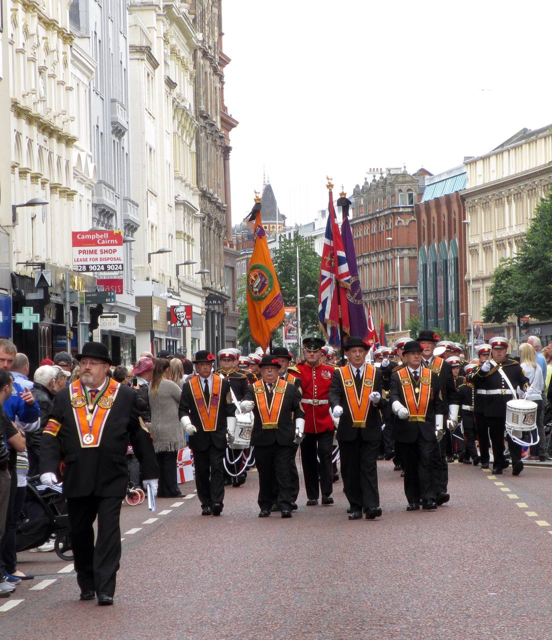 Orange Order members on parade in Belfast on July 12, 2016, file photo