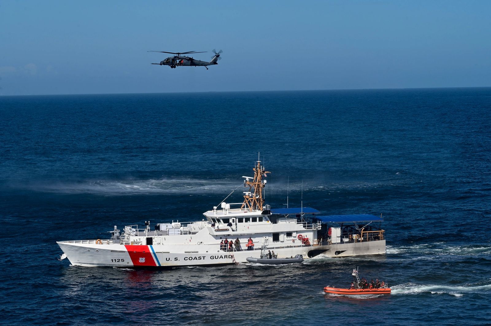 U.S. Coast Guard crews at sea, illustrating the Coast Guard suspends Nantucket search report
