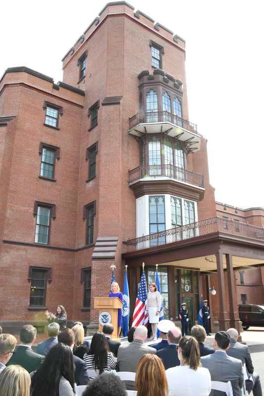 Department of Homeland Security headquarters, the agency whose funds paid for the Trump TV ads.