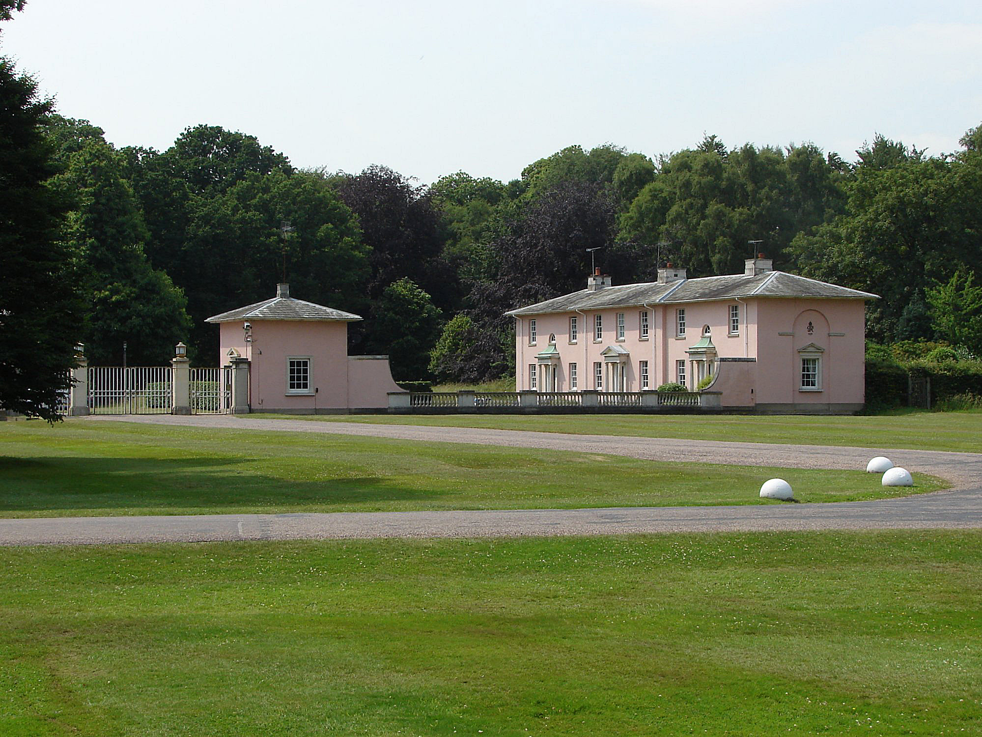 Royal Lodge gates and entrance lodge in Windsor Great Park, searched under the challenged warrant