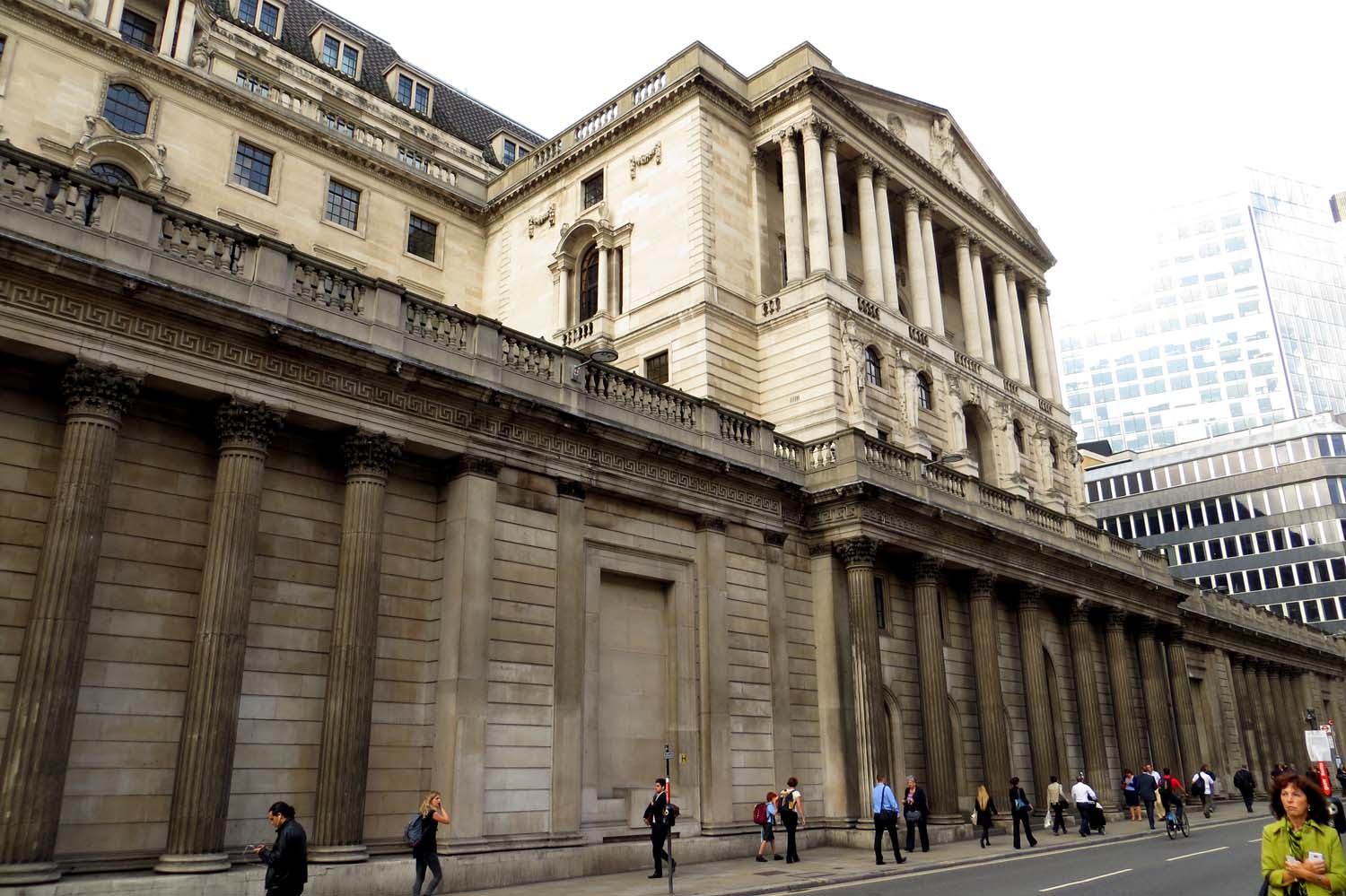 The Bank of England in the City of London &mdash; UK Budget 2026 doubles the bank corporation tax surcharge to 6 percent