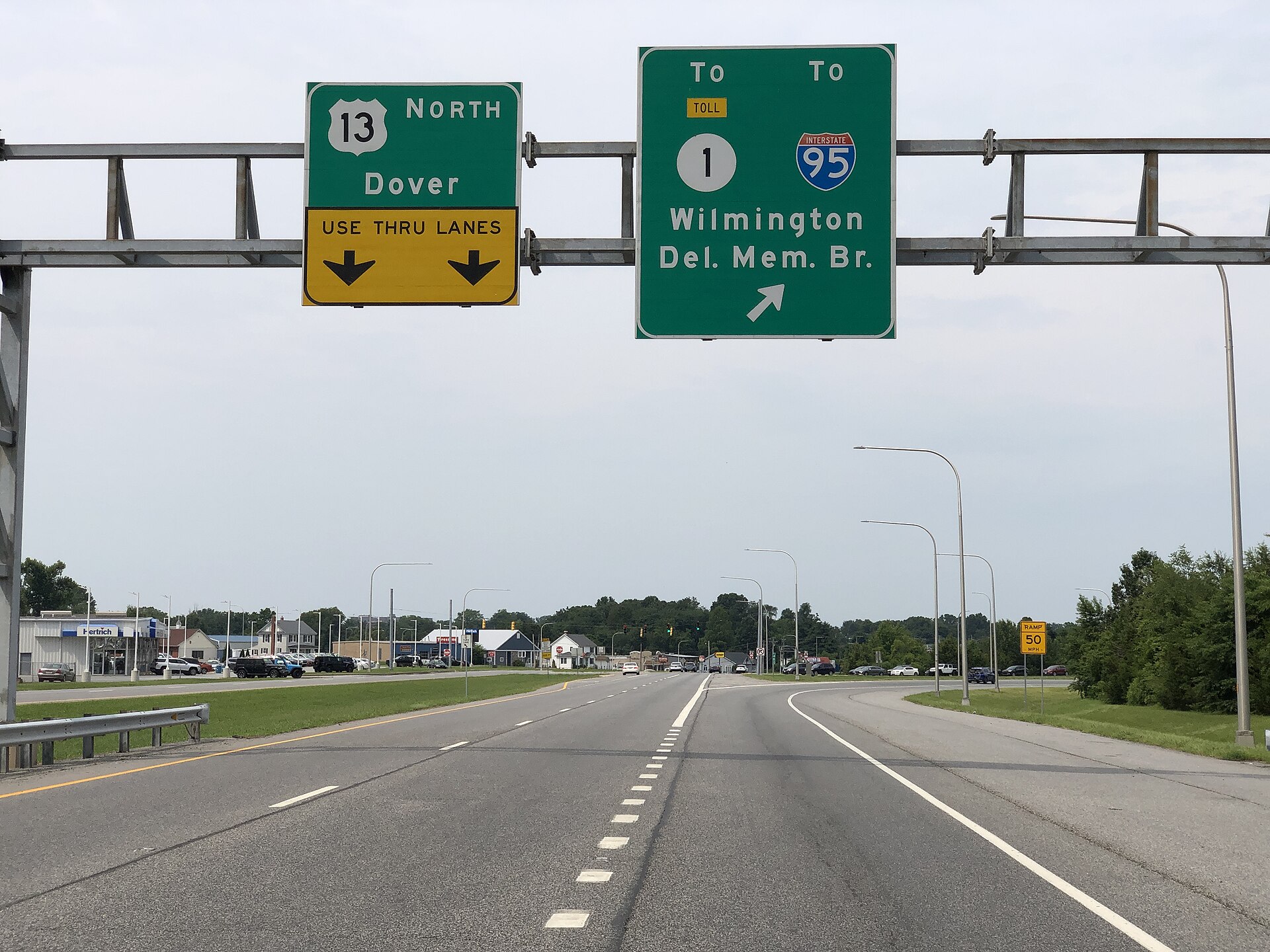 US Route 13 DuPont Highway north toward Dover Delaware, the corridor where the Dover Commons homecoming shooting happened