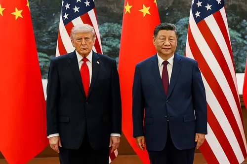 President Donald Trump with President Xi Jinping — Trump warned Xi that any Chinese aid to Iran is 'totally unacceptable'