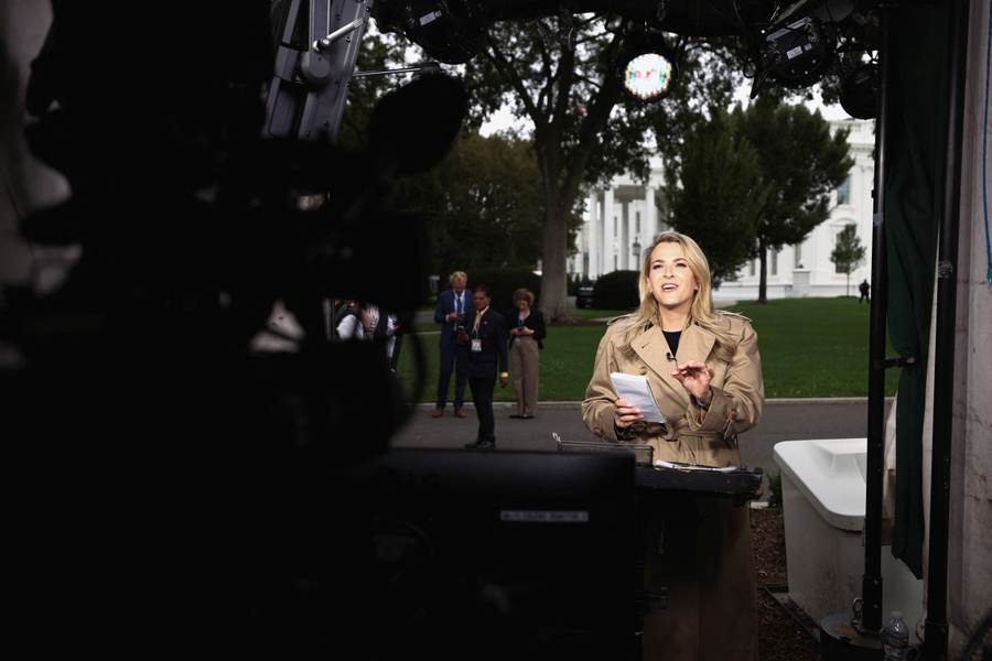 CNN White House correspondent Betsy Klein reporting after access was restored during the Trump media ban lawsuit