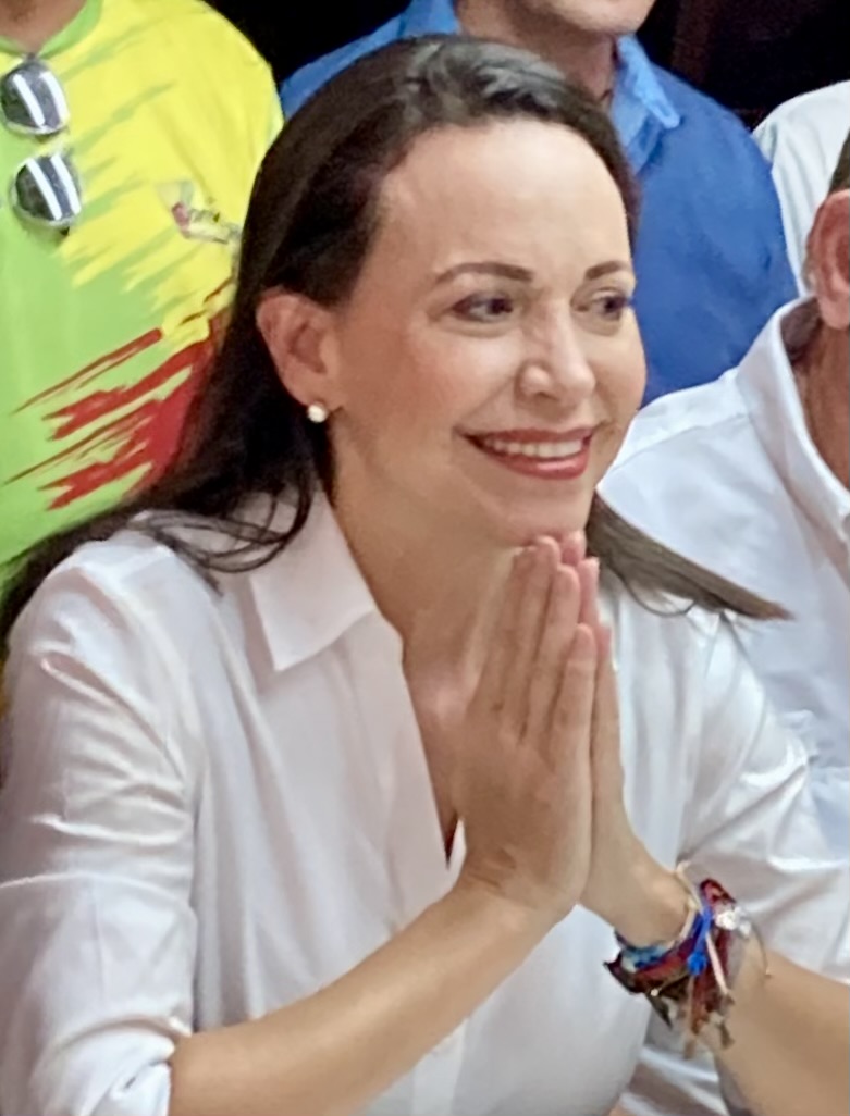 Venezuela protest demands elections — opposition leader Maria Corina Machado, whose Vente Venezuela movement organised the nationwide marches