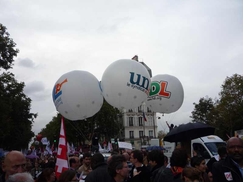 A large protest march in Paris in October 2010, shown as historical context for the 2026 student demonstrations