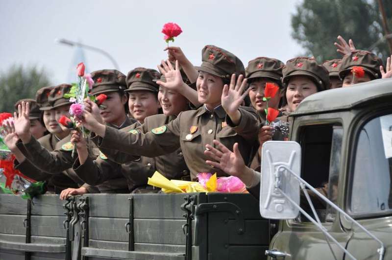 North Korean soldiers march in a military parade in Pyongyang &mdash; file photo illustrating Zelensky&rsquo;s claim of North Korean troops in Russia