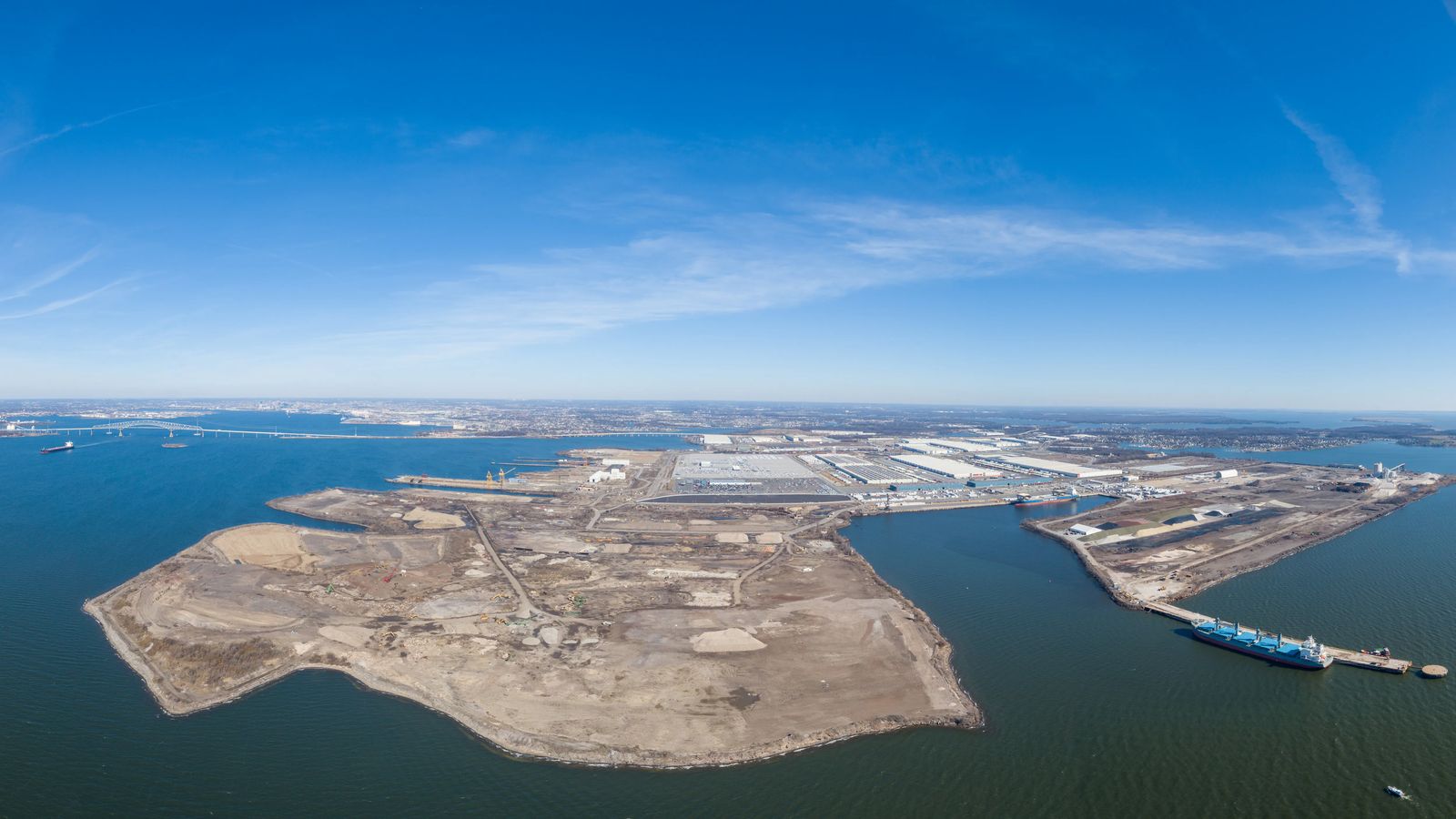 Aerial view of Tradepoint Atlantic at Sparrows Point, planned site of Anduril's Arsenal-2 submarine facility