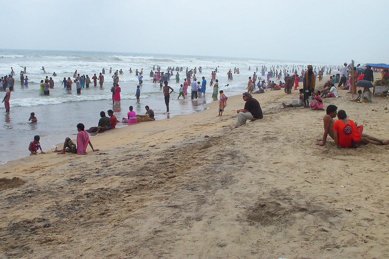 Puri Beach on the Odisha coast in a file photograph, one of the coastal areas under caution as the deep depression approaches