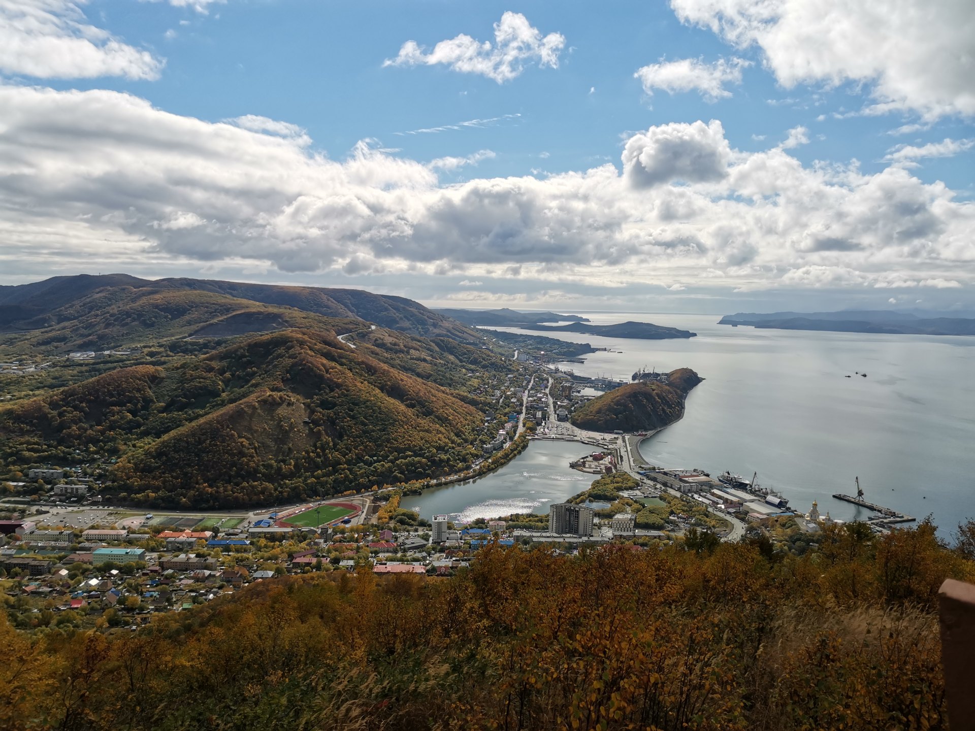 Petropavlovsk-Kamchatsky and Avacha Bay on Russia's Kamchatka Peninsula, near the region where the real magnitude 6.9 earthquake struck on October 16, 2026