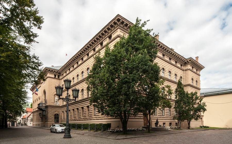 The Saeima, Latvia's 100-seat parliament in Riga, after the October 2026 election