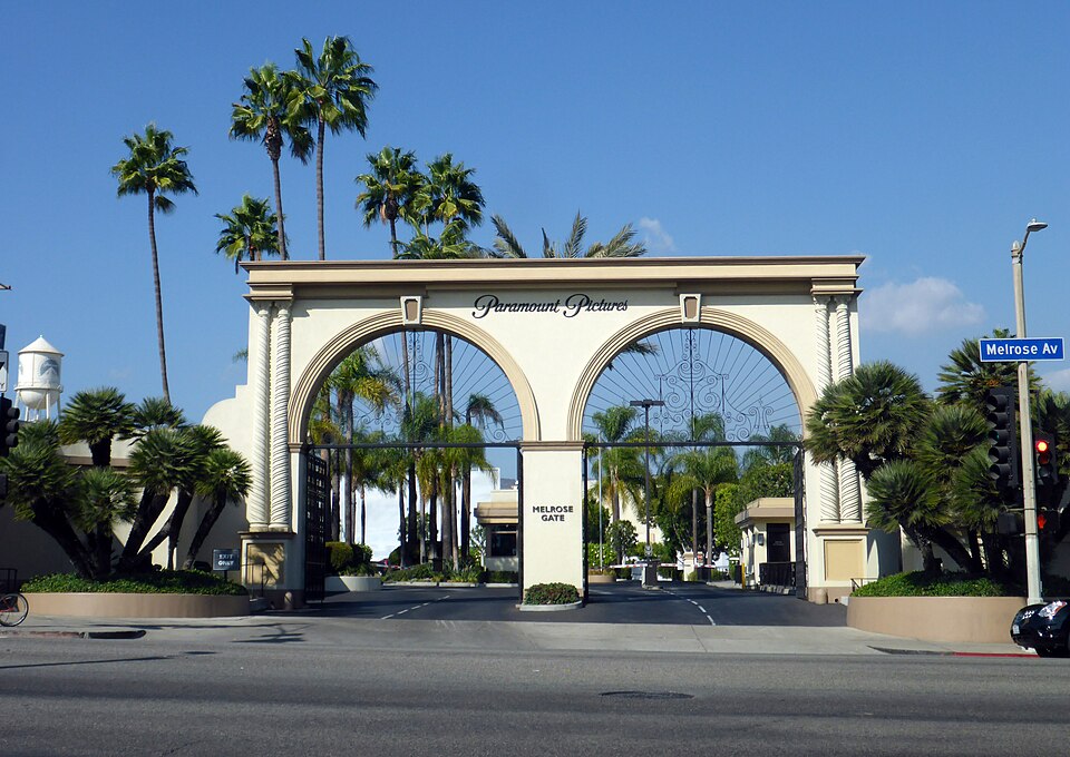 The Melrose Avenue entrance to Paramount Pictures in Los Angeles