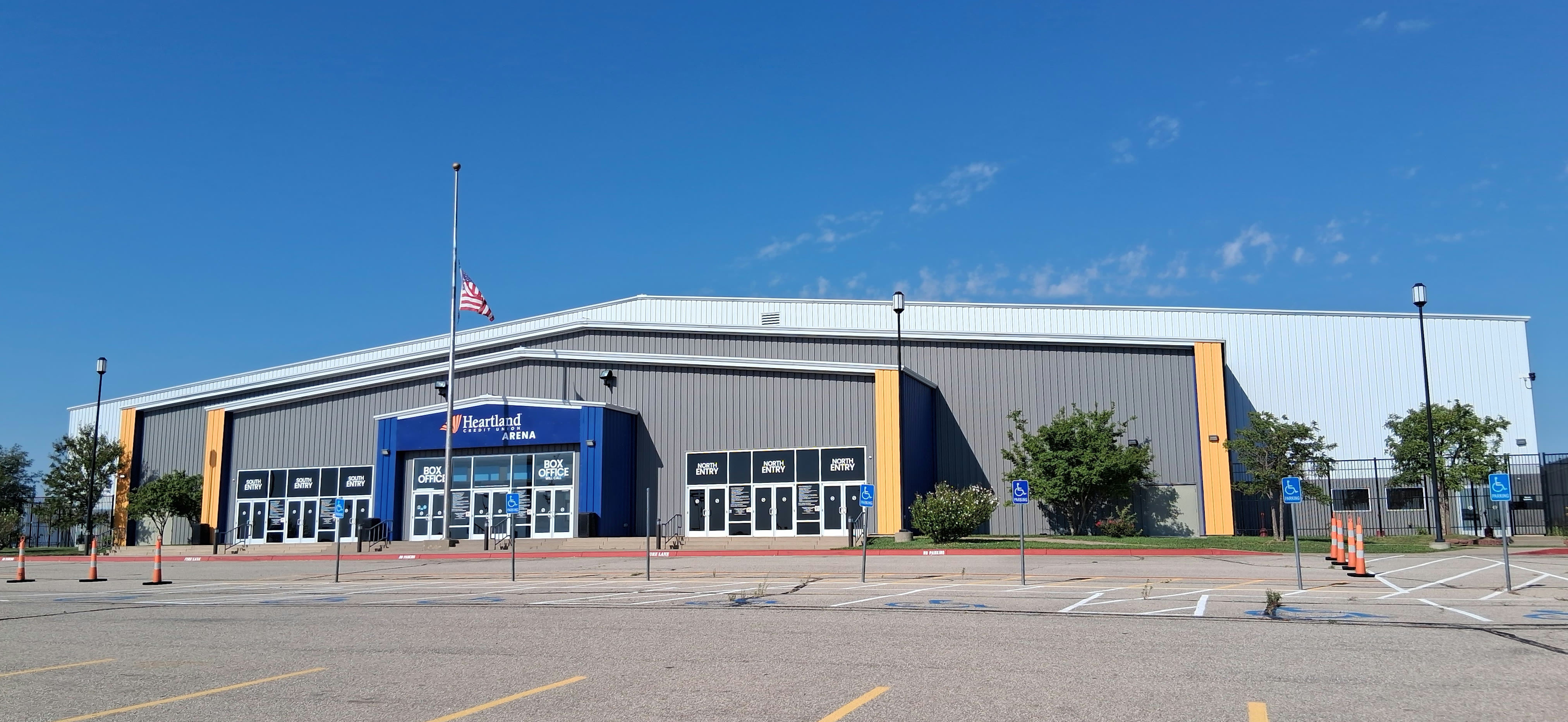 Kansas man charged with threatening Trump — the Heartland Credit Union Arena in Park City, Kansas, where the president rallied on October 19