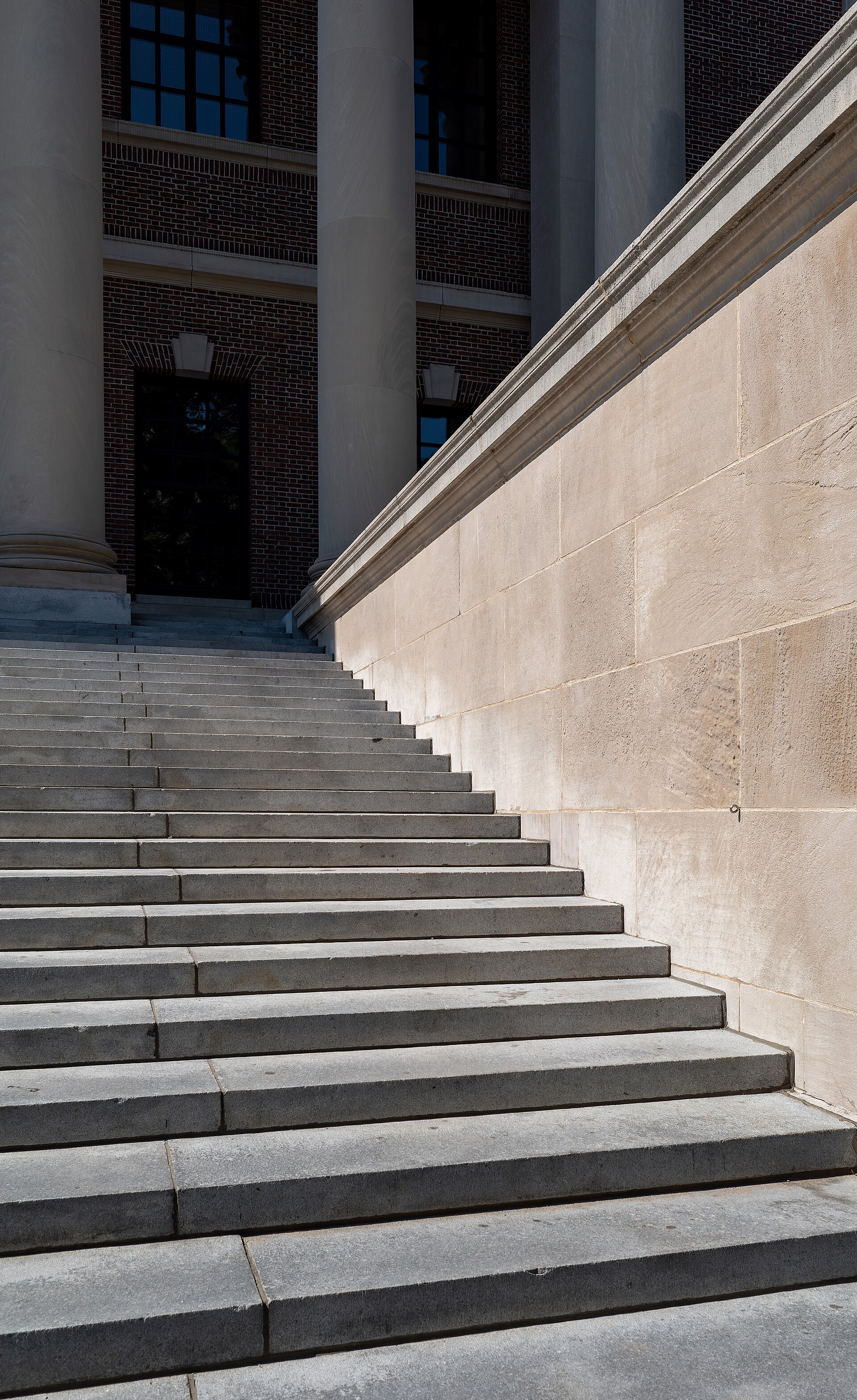 Widener Library in Harvard Yard, Harvard University in Cambridge, Massachusetts