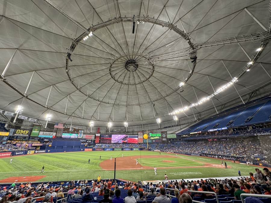 Tropicana Field in St. Petersburg, Florida, where the Tampa Bay Rays beat the New York Yankees 1-0 in ALDS Game 1