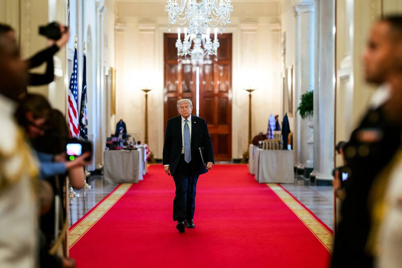President Donald Trump speaking at an official White House event in May 2026