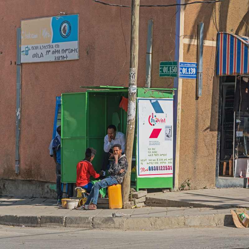 Street scene in Mekelle, Ethiopia, the Tigray regional capital seized by federal forces