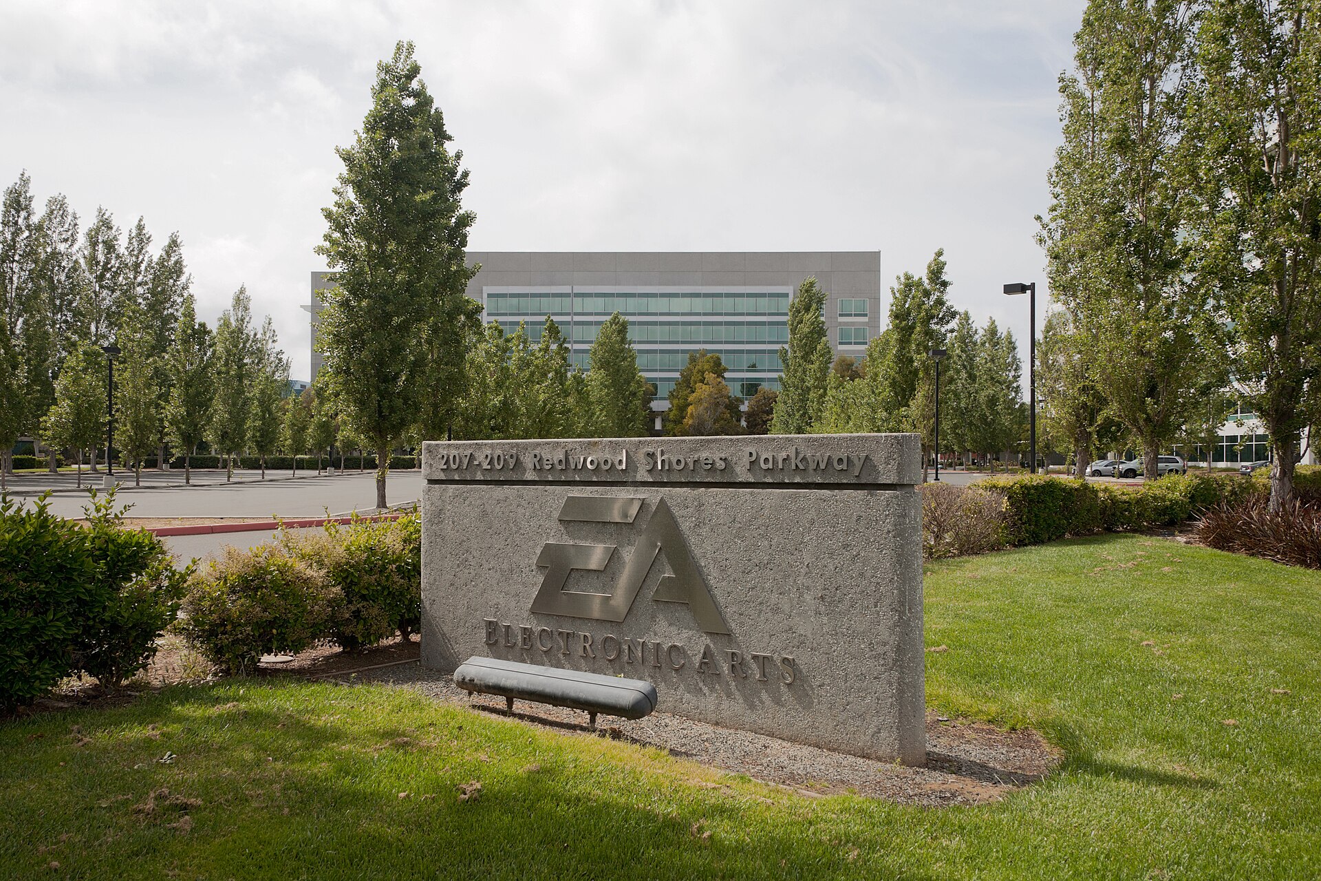Electronic Arts headquarters in Redwood City, California — EA shuts down BioWare
