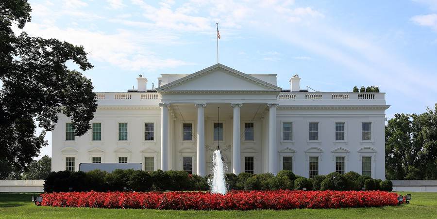 White House north facade as Trump Super Intelligence Force leaders begin a new federal AI mandate