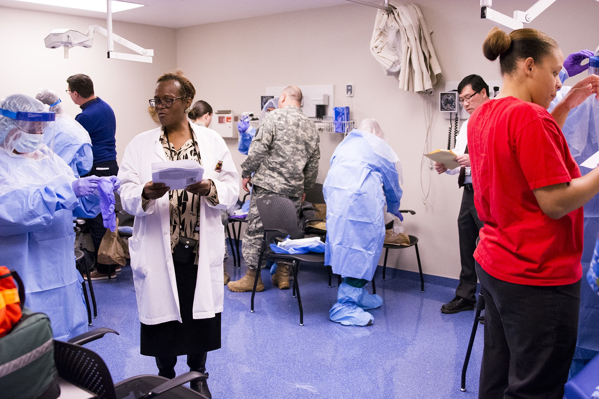 Health worker in protective equipment — Kenya Ebola health workers infected after treating the first Bundibugyo patient