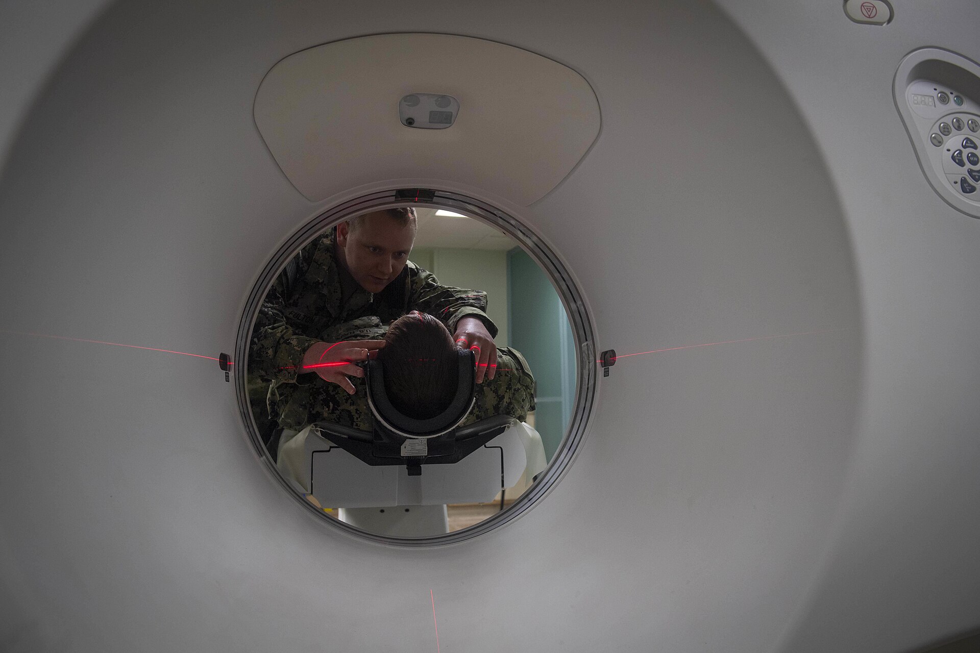 A CT scanner in a hospital