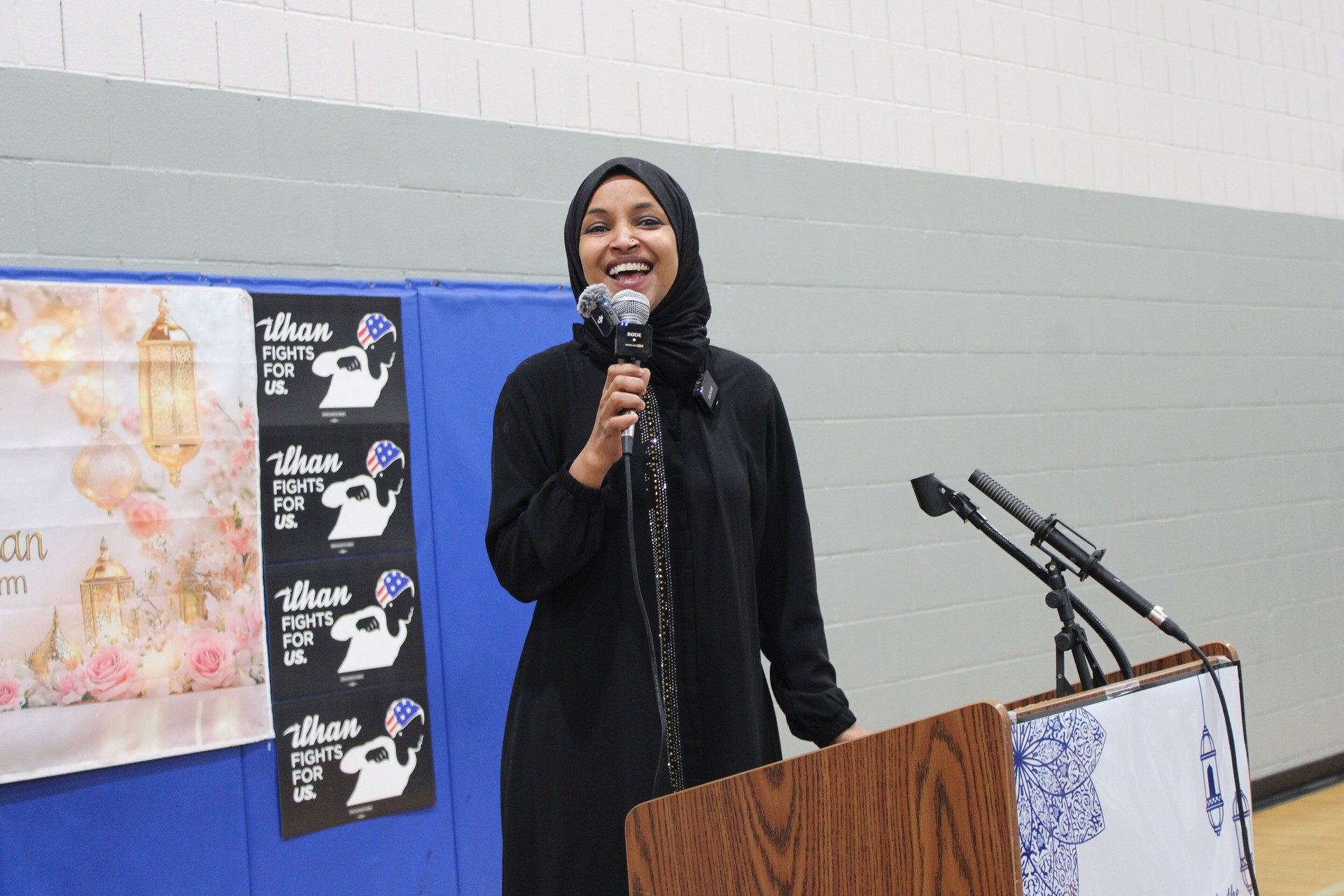 Rep. Ilhan Omar speaking at a community iftar in Minnesota's 5th Congressional District in February 2026 — file photo