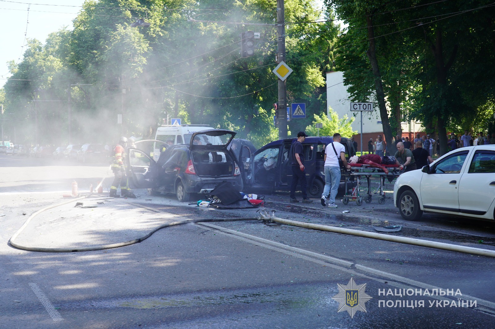 A destroyed building in Sumy after an earlier Russian attack — file photo