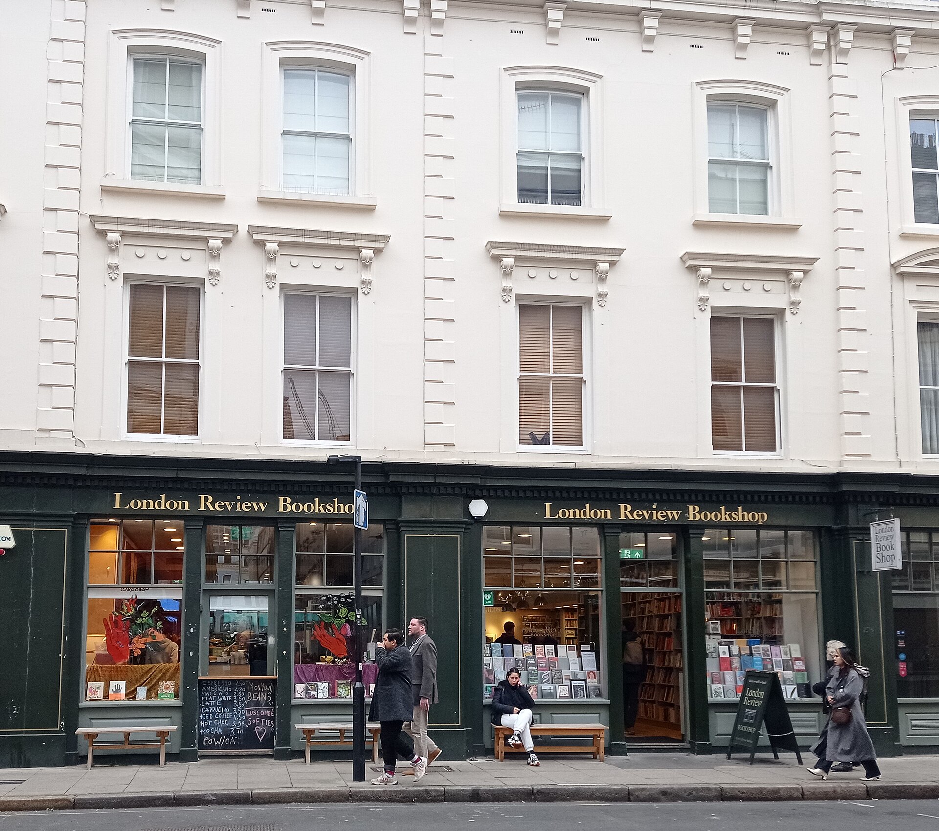 The London Review Bookshop storefront in Bloomsbury, London