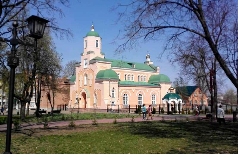 Historic central district of Pryluky, where Zelenskyy and Miliband visited a missile-strike site