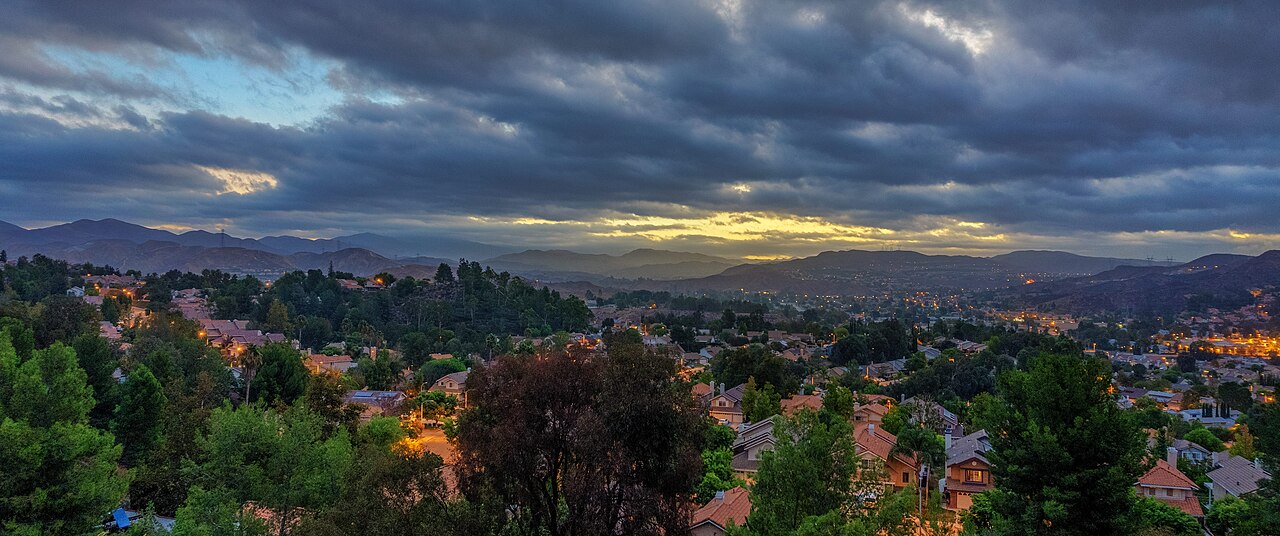 Homes and hills across Santa Clarita, where wildfire evacuation warnings reached canyon communities