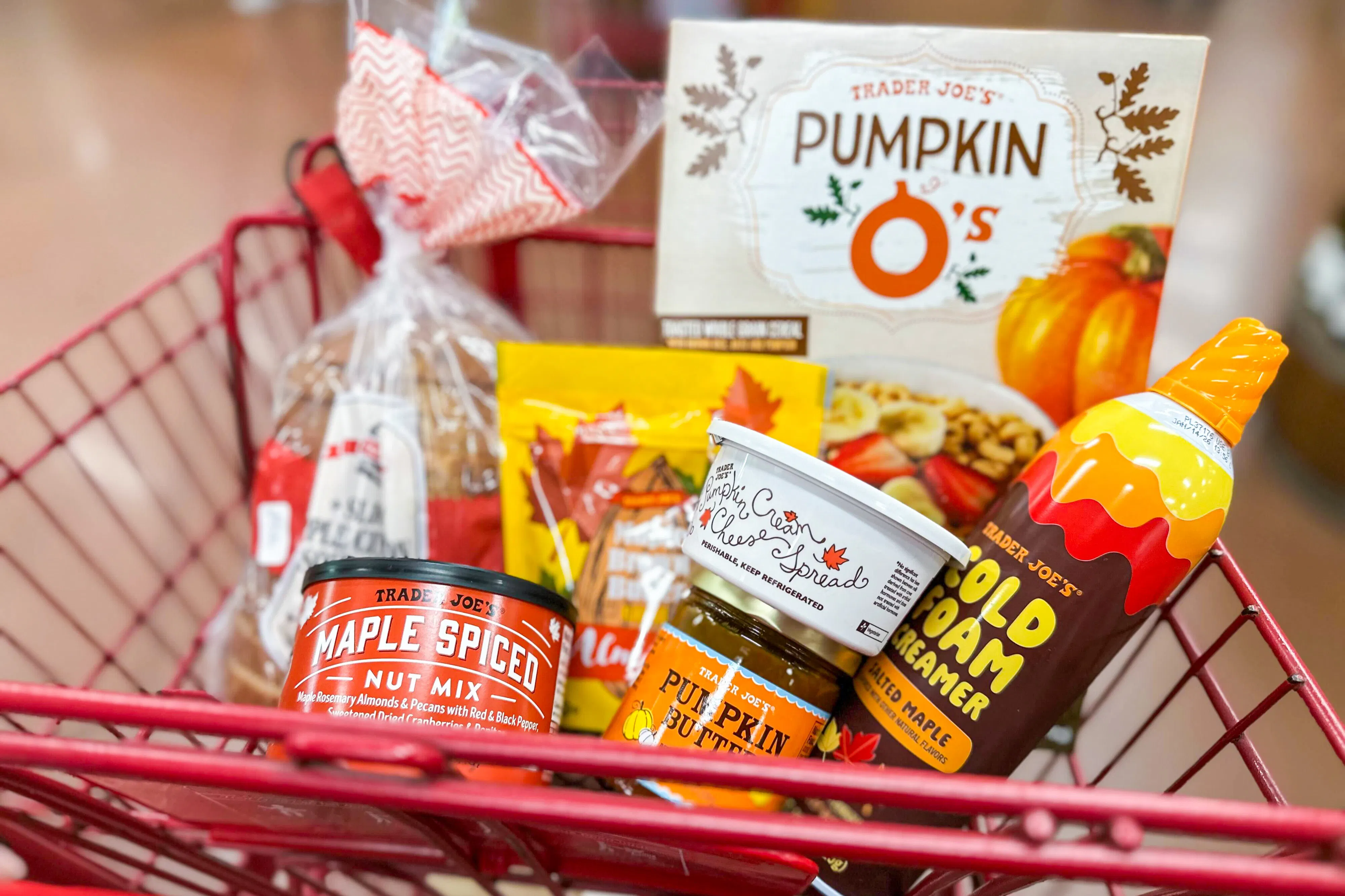 A selection of seasonal Trader Joe’s fall groceries