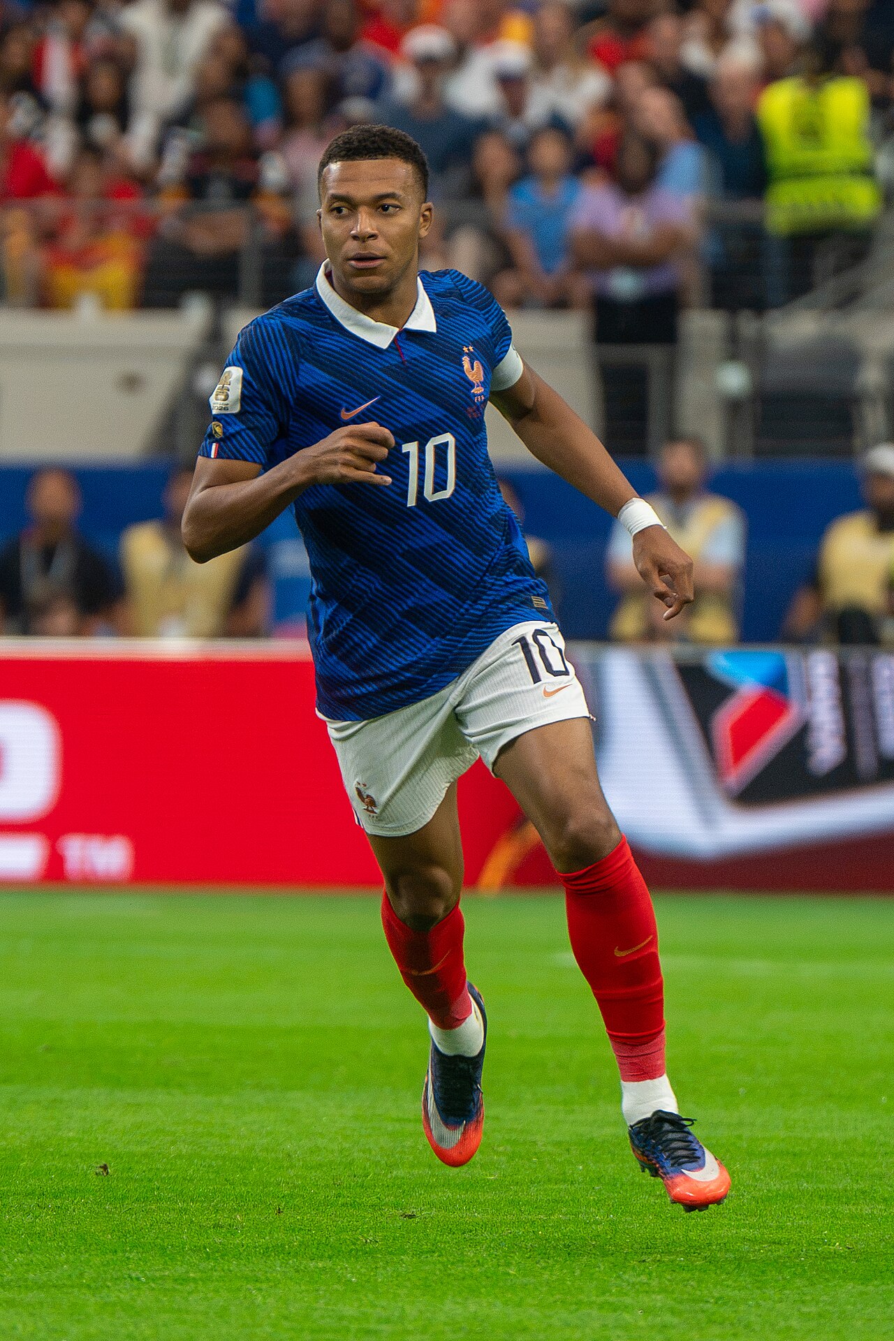 Kylian Mbappe in France's number 10 shirt at the 2026 World Cup against Spain