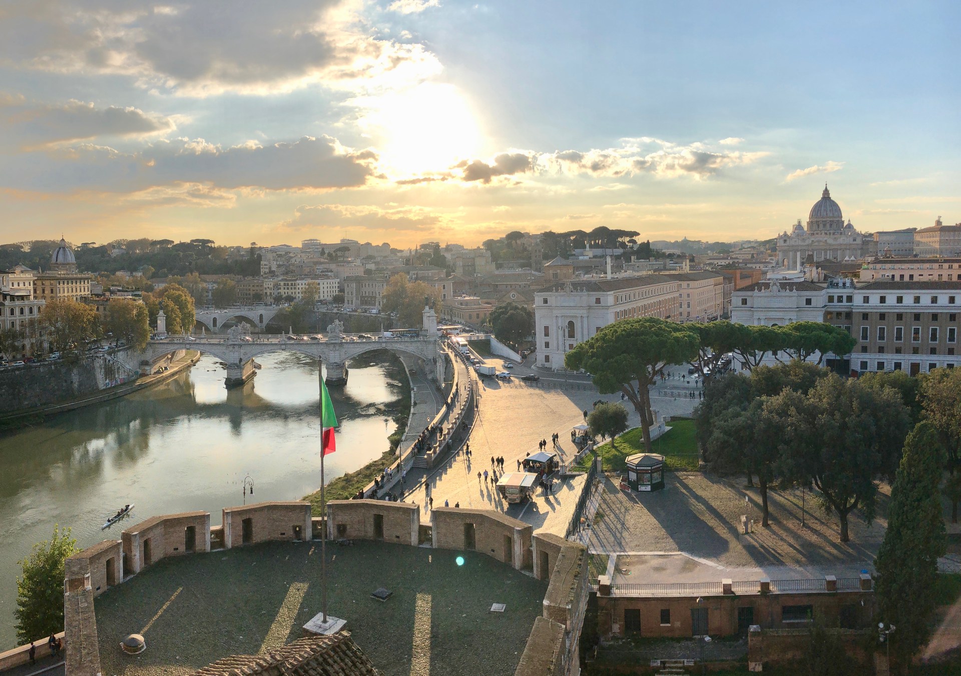 St Peter's Basilica and Vatican City seen across the Tiber from Castel Sant'Angelo — President Trump said his call with the Vatican went very well, as Pope Leo XIV positions himself as an intermediary in this year's wars
