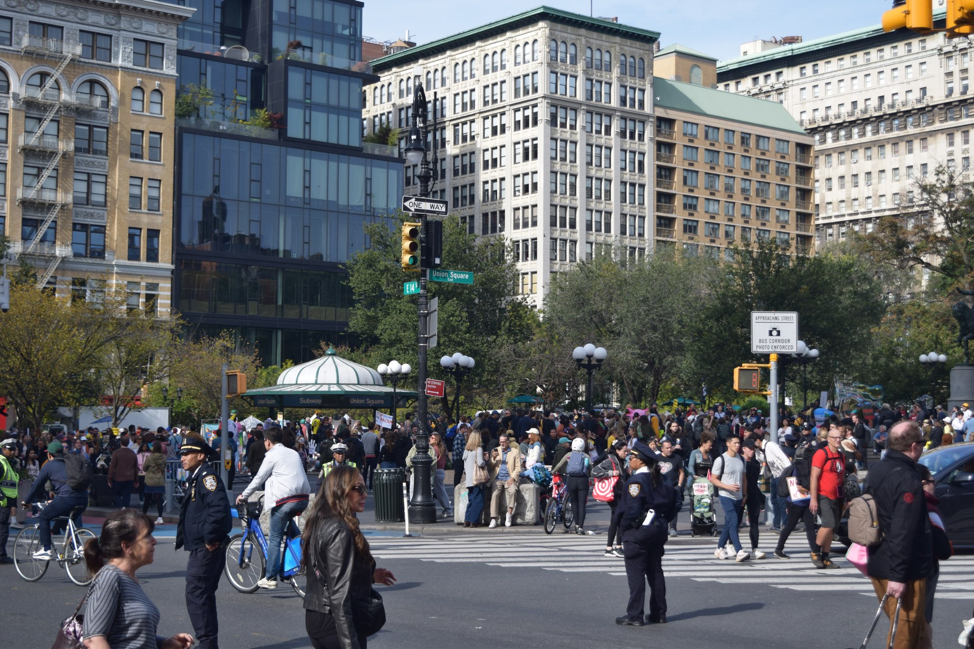 No Kings protests today file photo crowd at Union Square New York October 2025 Vote Early