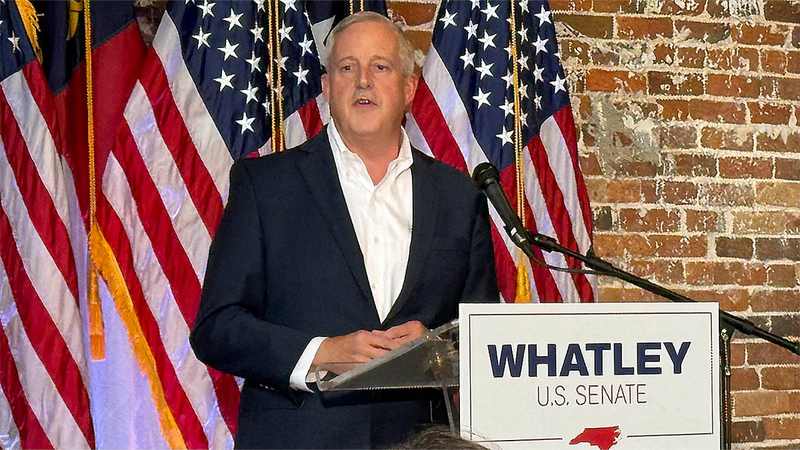 Michael Whatley at his Senate campaign launch in Gastonia, North Carolina