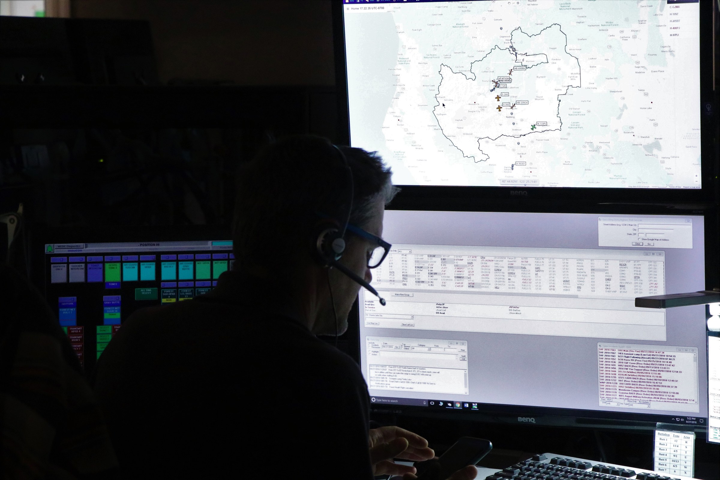 911 outage Riverside County — inside a California interagency emergency dispatch center, file photo