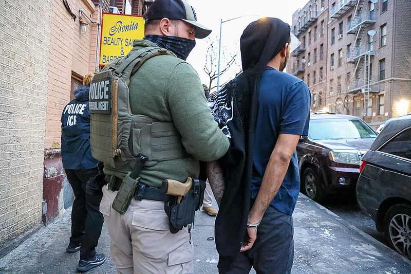 ICE officers during a separate targeted enforcement operation in New York City in January 2025
