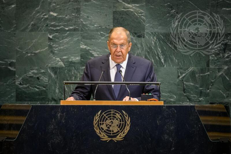 Russian Foreign Minister Sergei Lavrov at the United Nations General Assembly in New York, September 2026