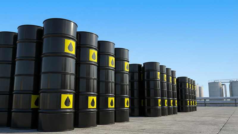 Crude oil barrels illustrating the Brent crude price and oil prices falling after Trump's Iran announcement
