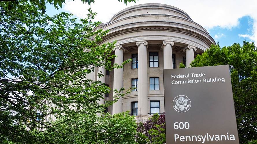 Federal Trade Commission building in Washington as the agency opens an inquiry into autonomous AI agents