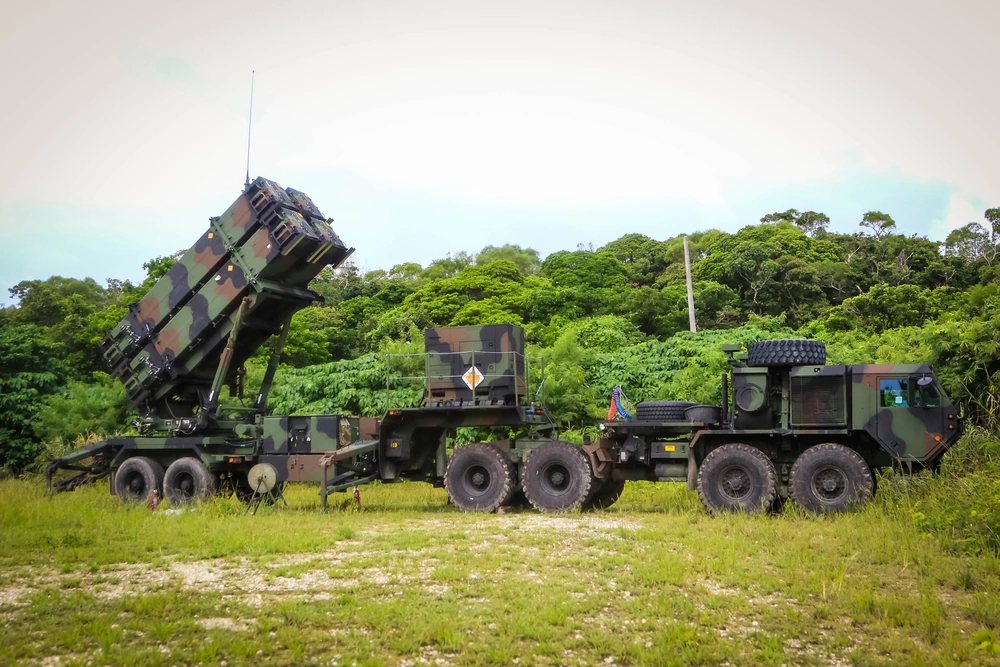 A US Army Patriot missile launcher at Kadena Air Base — Ukraine is negotiating licensed production of Patriot interceptors to counter Russian ballistic missile attacks.