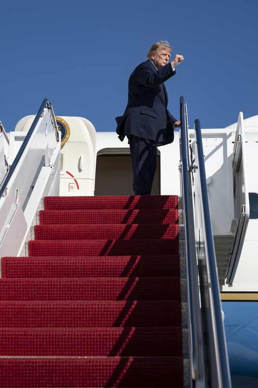 President Donald Trump at Joint Base Andrews, Maryland, on October 5, 2026, days before ruling out an Iran strike before the midterms
