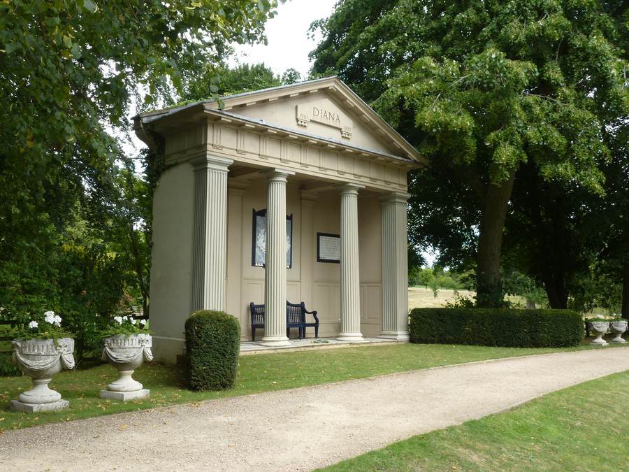 The Diana, Princess of Wales memorial at Althorp Park, near the Oval Lake island where she is buried
